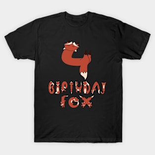 4th Birthday Fox Lover 4 Years Old Boys And Girls Party design T-Shirt